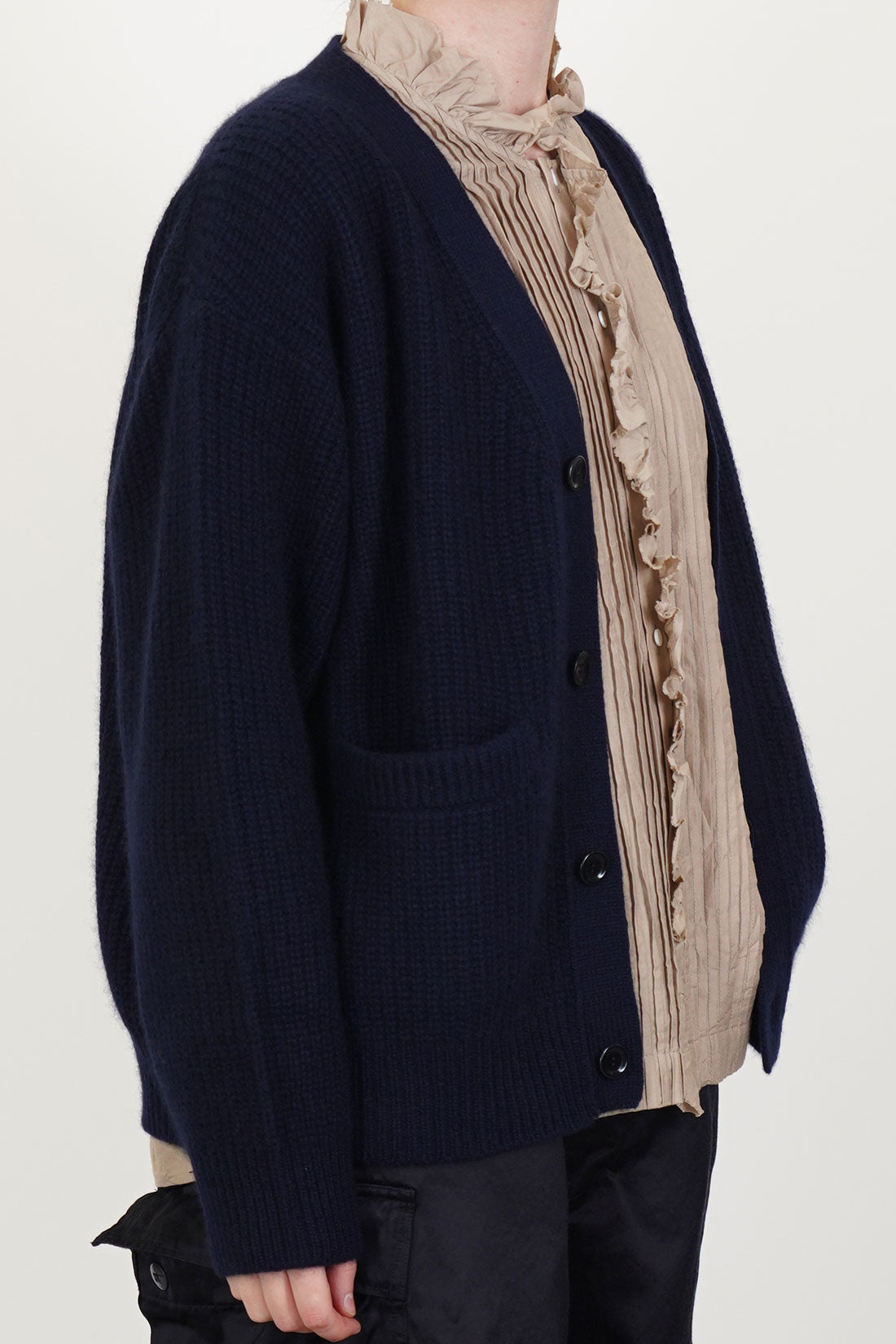 v-neck cardigan cashmere navy