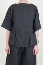zorba top linen charcoal