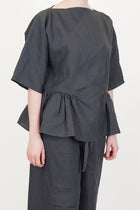 zorba top linen charcoal