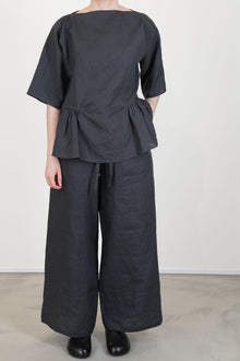 zorba top linen charcoal
