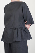 zorba top linen charcoal