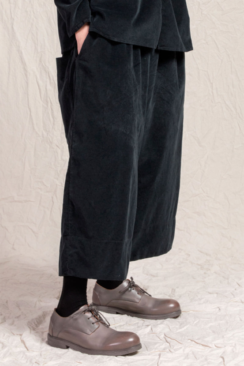 wide trousers velvet black
