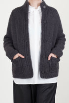pina cardigan cashmere silk shadow/dark taupe