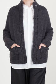 pina cardigan cashmere silk shadow/dark taupe