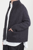 pina cardigan cashmere silk shadow/dark taupe