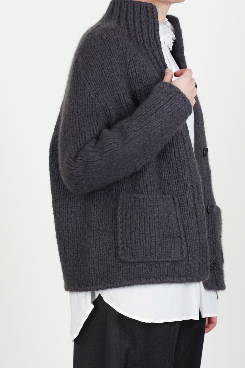 pina cardigan cashmere silk shadow/dark taupe