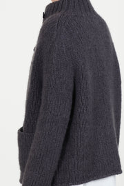pina cardigan cashmere silk shadow/dark taupe