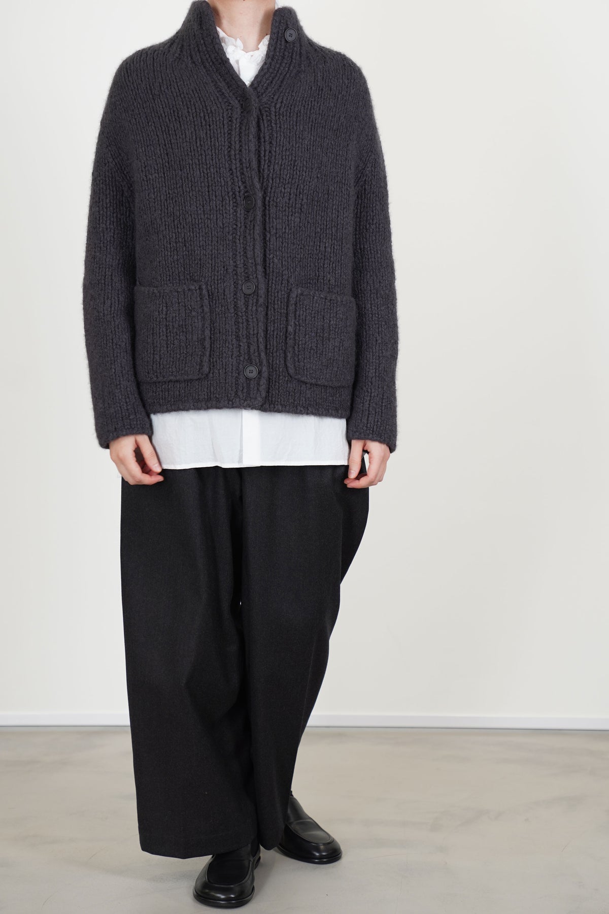 pina cardigan cashmere silk shadow/dark taupe
