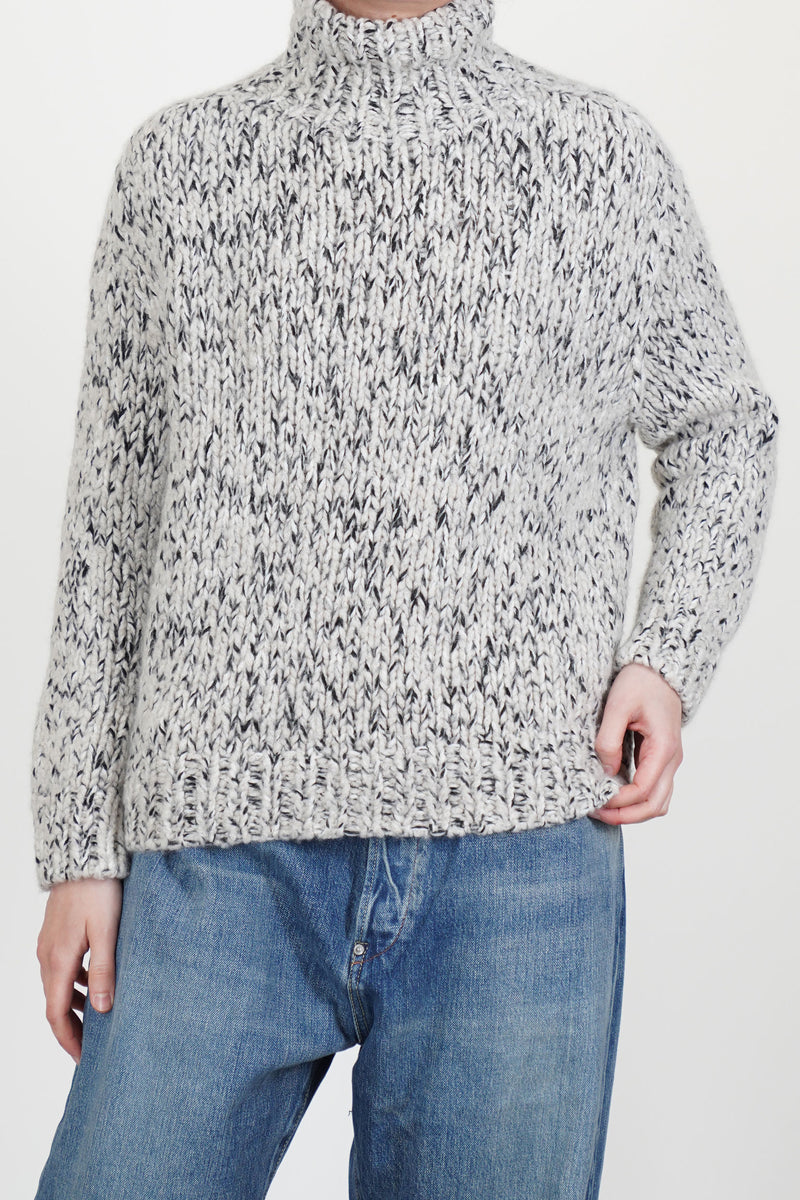 fina sweater cashmere silk storm/off-white/black