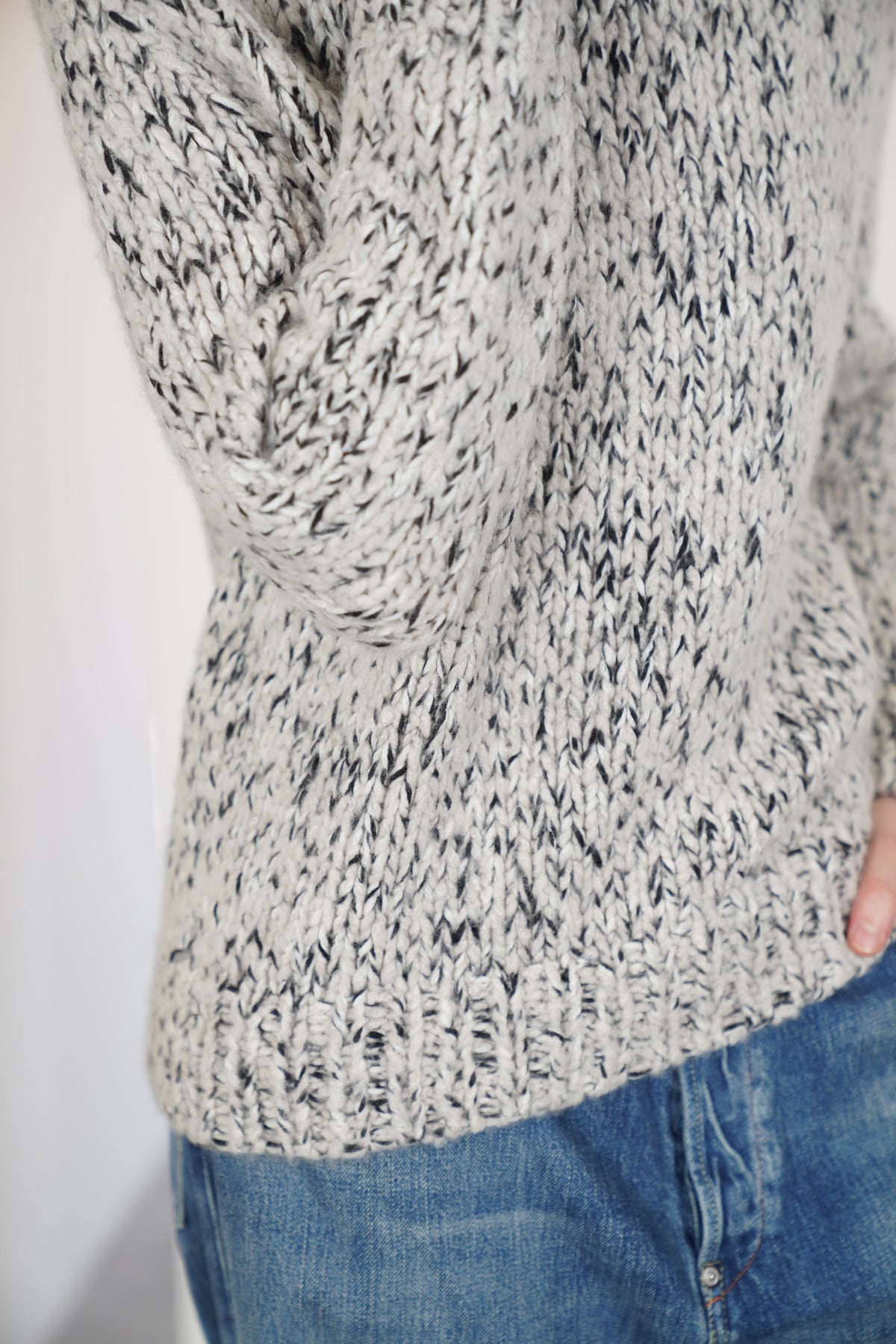 fina sweater cashmere silk storm/off-white/black