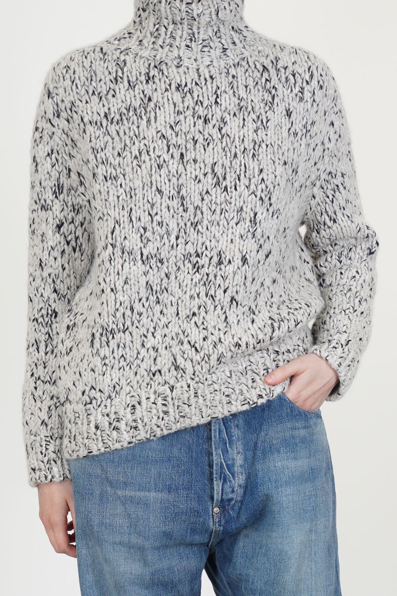 fina sweater cashmere silk storm/off-white/black