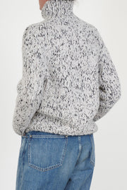 fina sweater cashmere silk storm/off-white/black