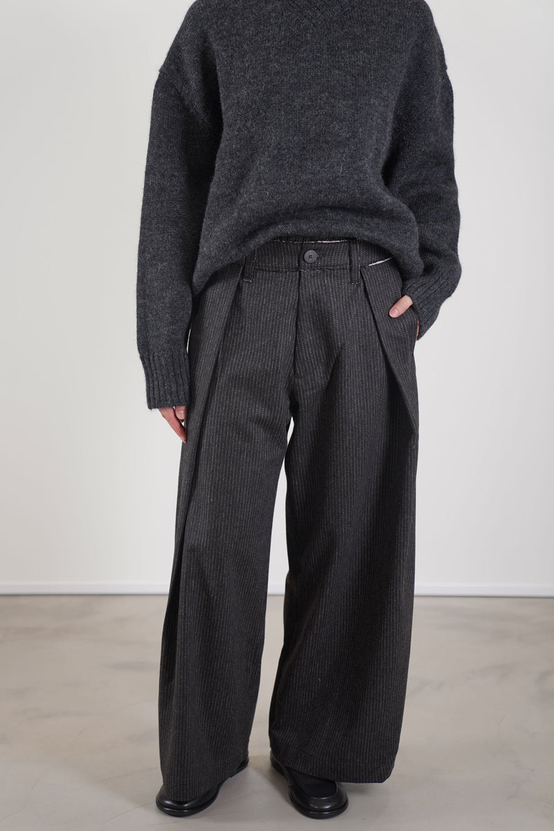wd-115-cp woolen kassel trousers cacao pinstripe