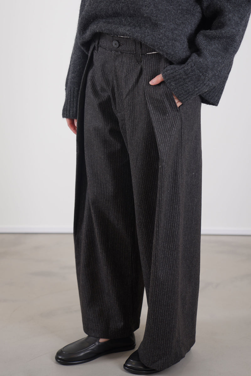 wd-115-cp woolen kassel trousers cacao pinstripe