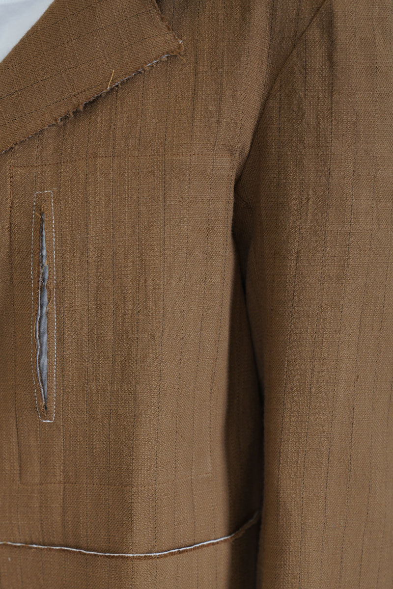 leusdon jacket ochre pinstripe