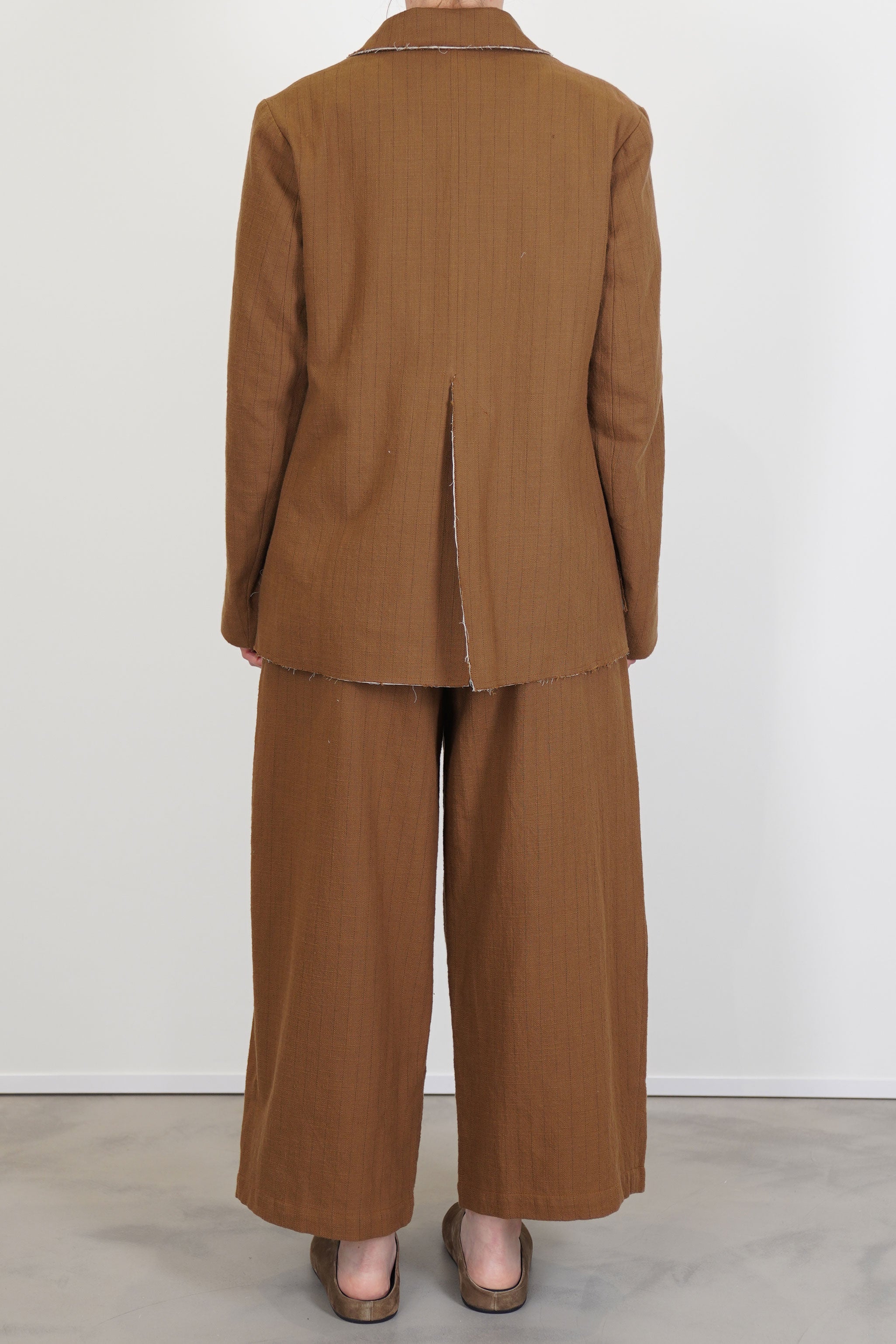 leusdon jacket ochre pinstripe
