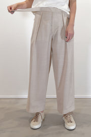 wd-097-h single pleat trousers hay