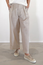 wd-097-h single pleat trousers hay