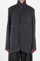 wd-111-cp woolen stanhope jacket cacao pinstripe