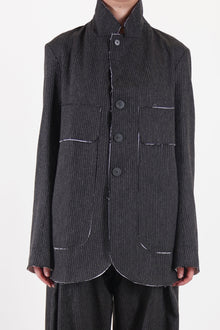 wd-111-cp woolen stanhope jacket cacao pinstripe