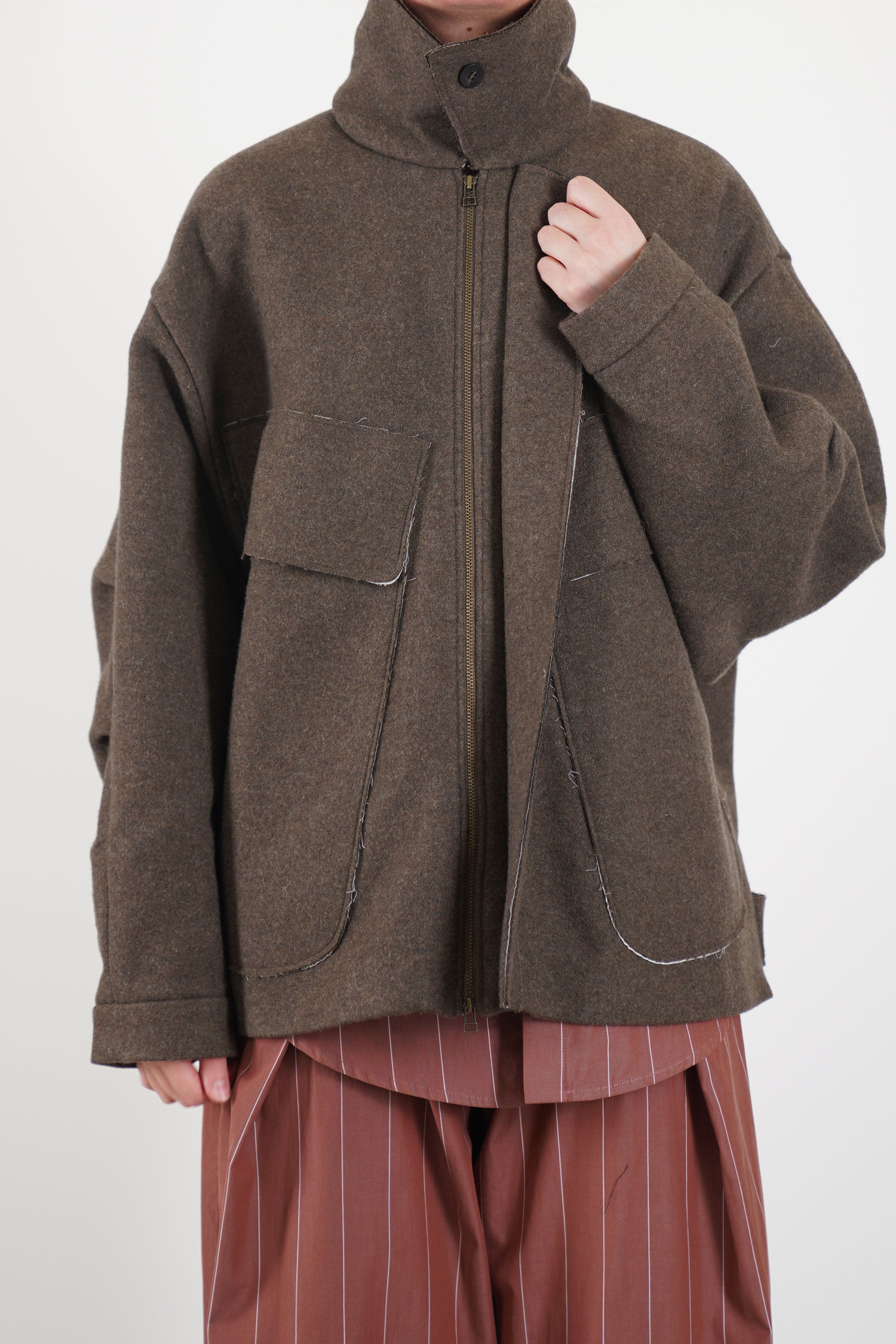 wright + doyle wd-112-br langhaus jacket woolen bracken