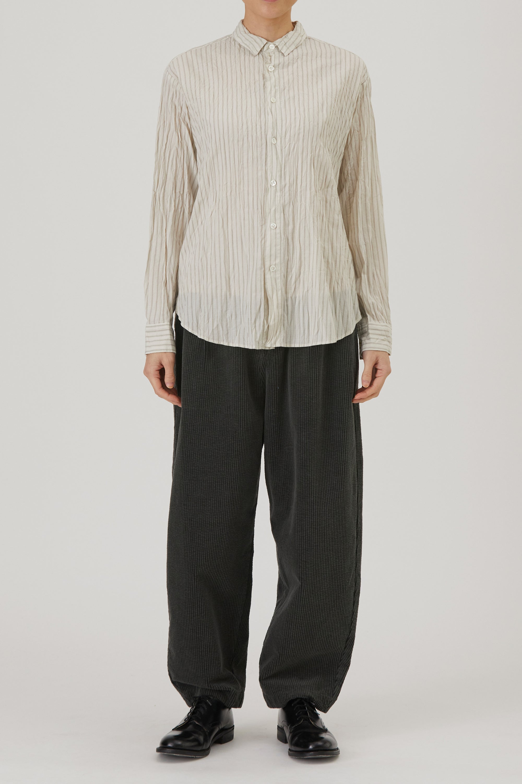 dobby stripe standard shirt ivory