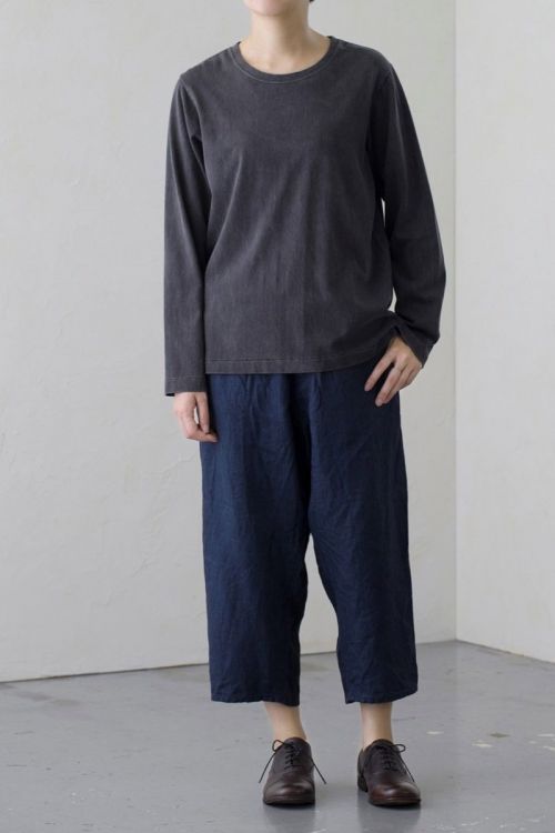 Cotton and Linen Pullover Charcoal by Vlas Blomme
