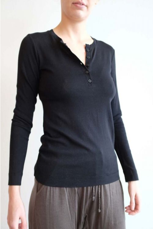 Super Cotton Button Shirt Black by Private0204-S