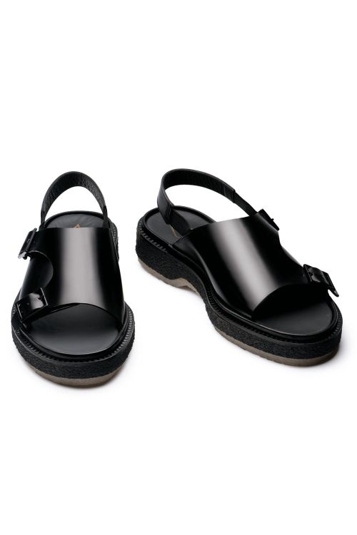 Leather Open Sandals Black by Adieu-36EU