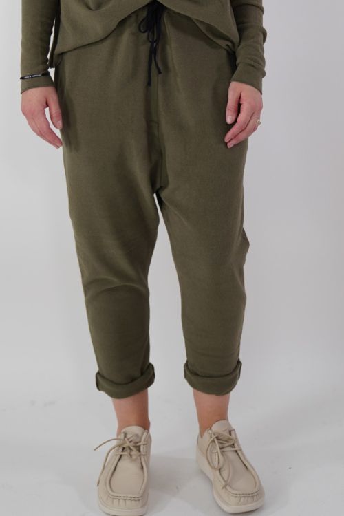 Soft Jersey Pants New Basic Olive by Album di Famiglia