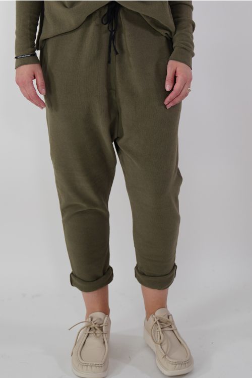 Soft Jersey Pants New Basic Olive by Album di Famiglia-XS