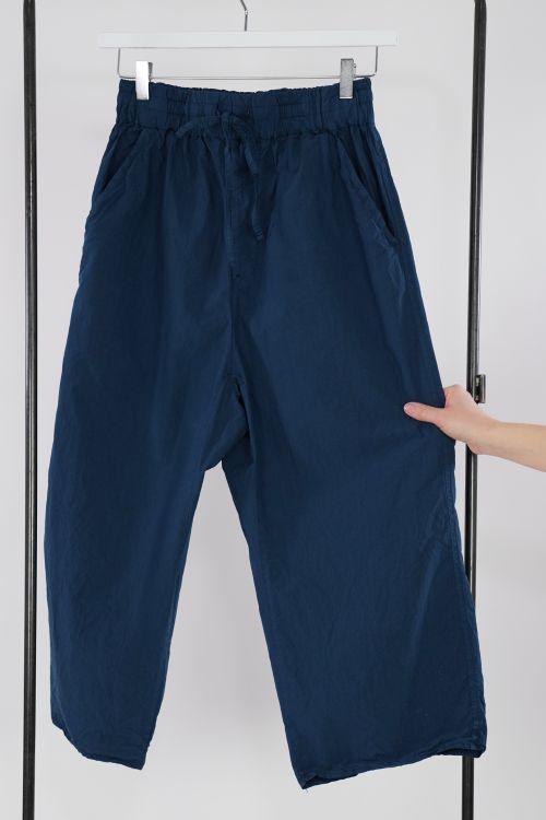 Thin Cotton Wide and Short Trousers Navy by Album di Famiglia-XS