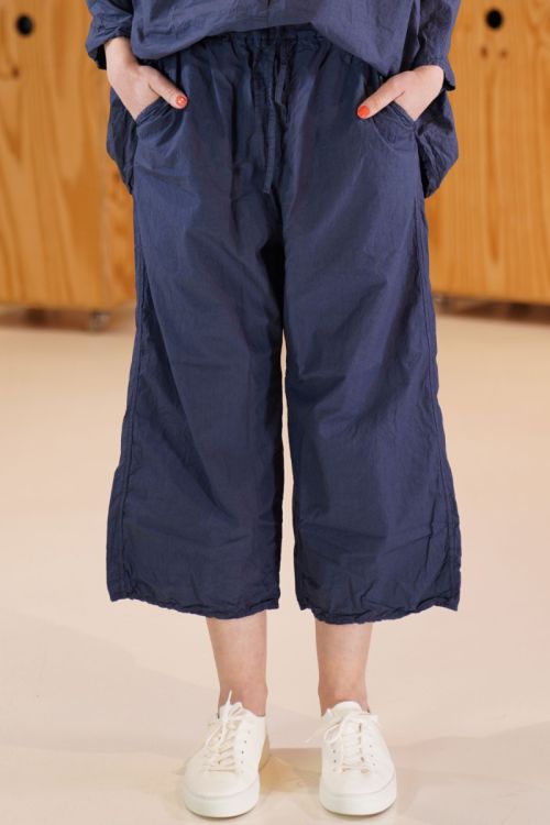 Wide and Short Trousers TC Navy by Album di Famiglia