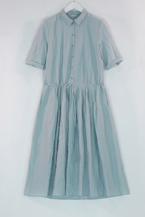 Cotton and Silk Dress Light Blue by ApuntoB-S