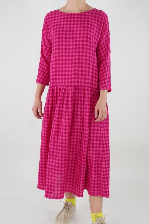 Virgin Wool Dress Raspberry Check P1724/TS739 by ApuntoB