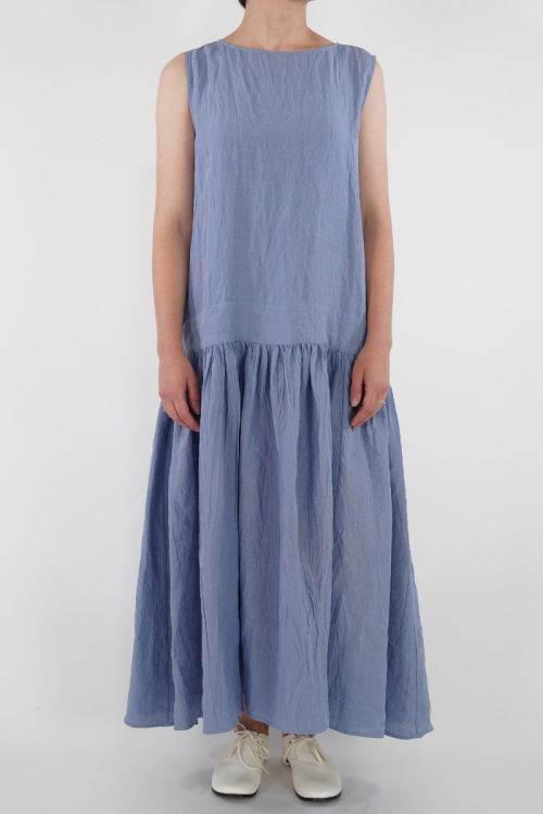 Linen Sleeveless Dress P1767/TS691 Sugar Blue by ApuntoB