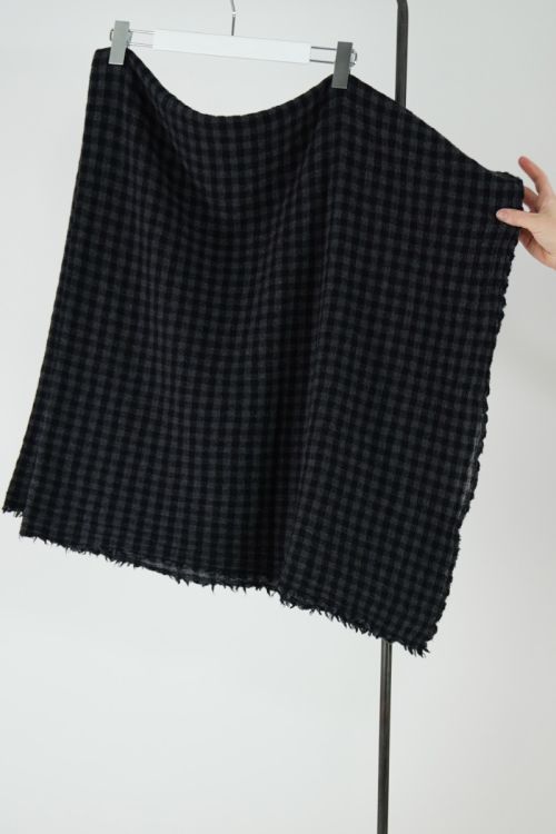 Virgin Wool Scarf Black Check P1823/TS761 by ApuntoB