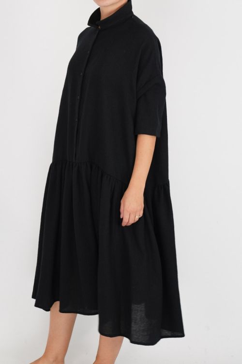 Virgin Wool Wide Dress Black by ApuntoB