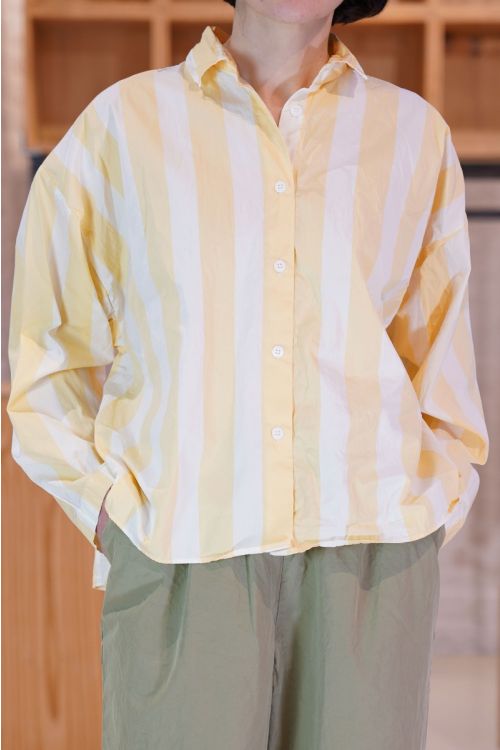 Short Overshirt Big Yellow Stripes by Bergfabel
