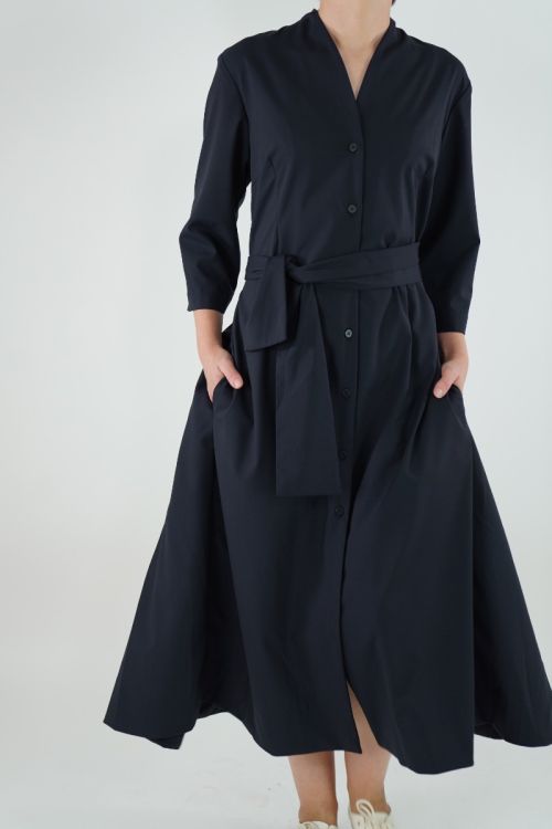 Fiona Dress Navy Wool by Bergfabel