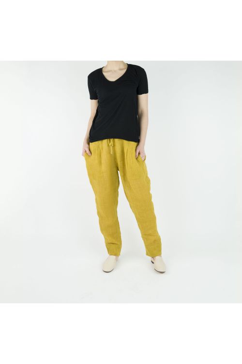 Linen Trousers Yellow by Pero-XS
