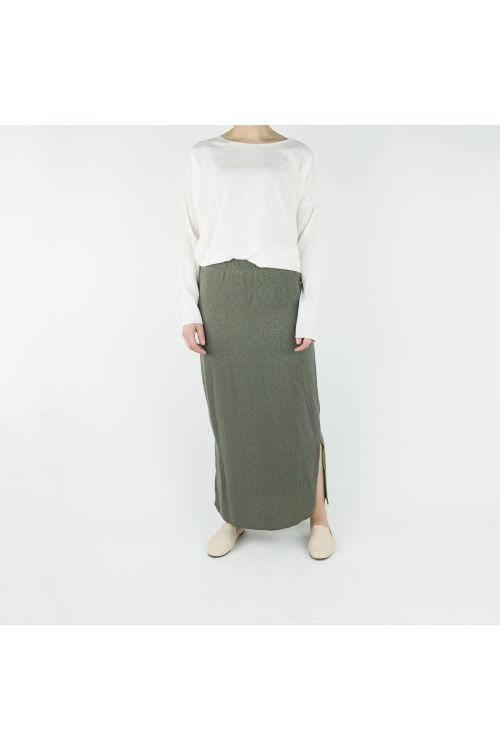 Long Silk Skirt Green by Private0204-S