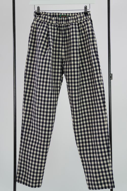 Verger Pant Navy Ivory Check 20FP185 by Casey Casey-S