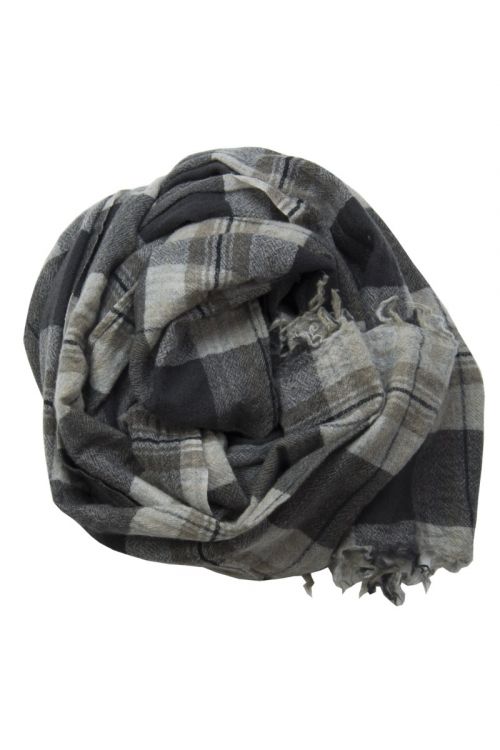 Handwashed Slow Cashmere Scarf Old Black Check by Private0204