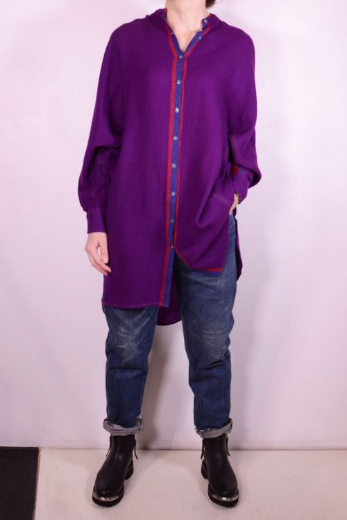 Long Wool Shirt Purple by Pero