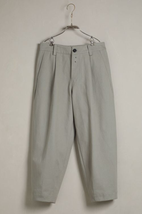 Cotton Twill Pants Peter Stone Grey by Ecole de Curiosites-S