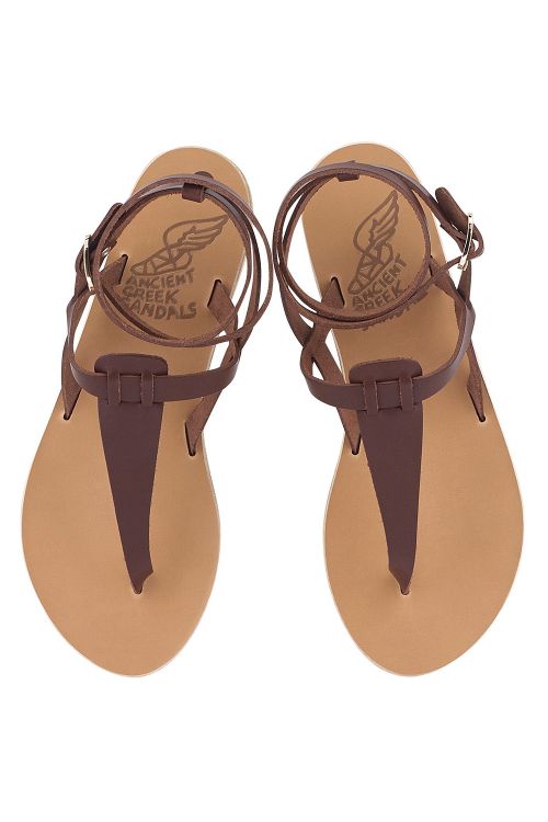Leather Sandals Estia Chestnut by Ancient Greek Sandals-35EU