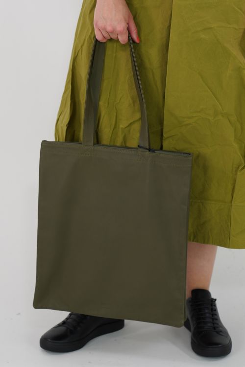 N° 384 Leather Double Tote Bag Green Tea by Isaac Reina-TU