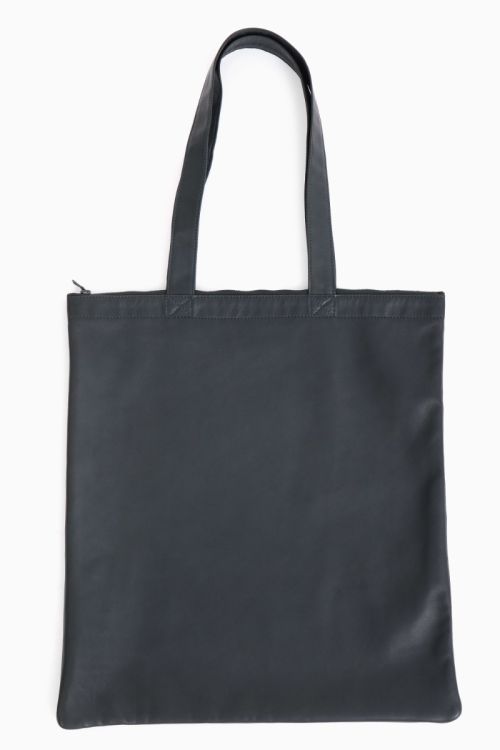 Ultra Soft Leather Tote with Zip Black by Isaac Reina