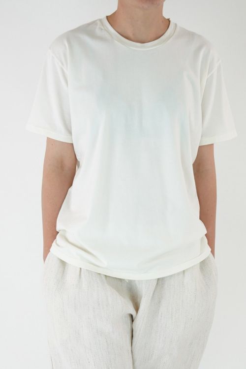Crew Neck Jersey T-Shirt Off-White by Kaval